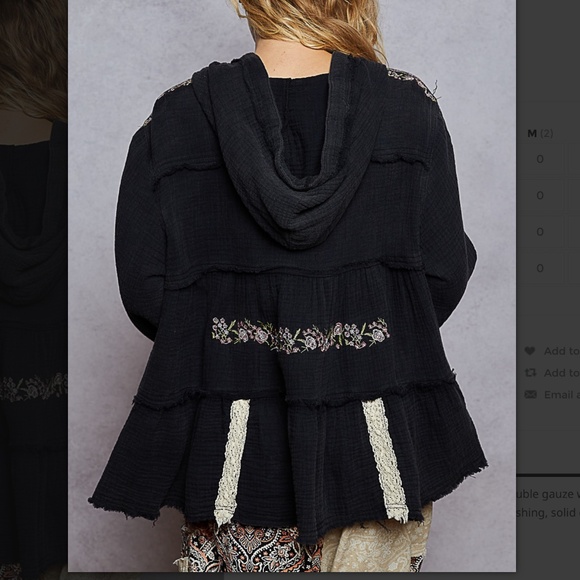 POL “ Marcia “ POL Embroidered Hoodie Top 53 - Picture 4 of 5